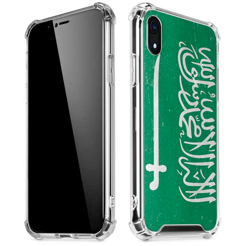 Saudi Arabia Flag Distressed iPhone XR Clear Case